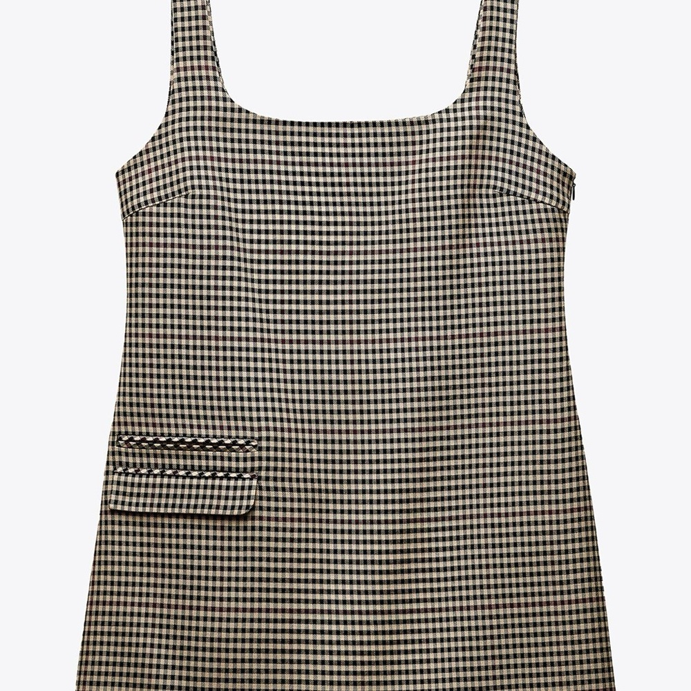 ZARA PLAID MINI DRESS
BEIGE-BROWN 
XS